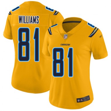 Los Angeles Chargers NFL Football Mike Williams Gold Jersey Women Limited #81 Inverted Legend->youth nfl jersey->Youth Jersey